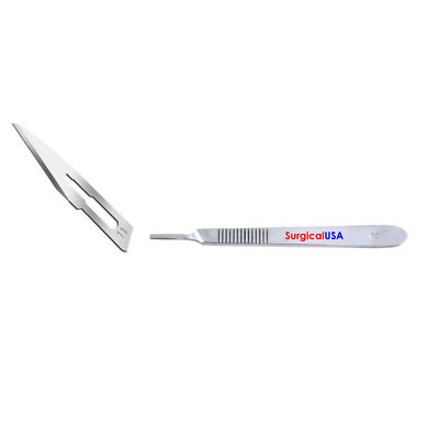 Kit of Scalpel Handle #3 & 100 Surgical Blades #11 Gamma Sterile Pack 