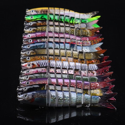 15pcs Lifelike Multi-Jointed Segmented Fishing Lures Set,Swimbait for Bass 19g