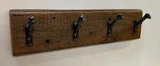 24" Reclaimed Vintage White Pine Coat Rack with 4 TWIG Hooks