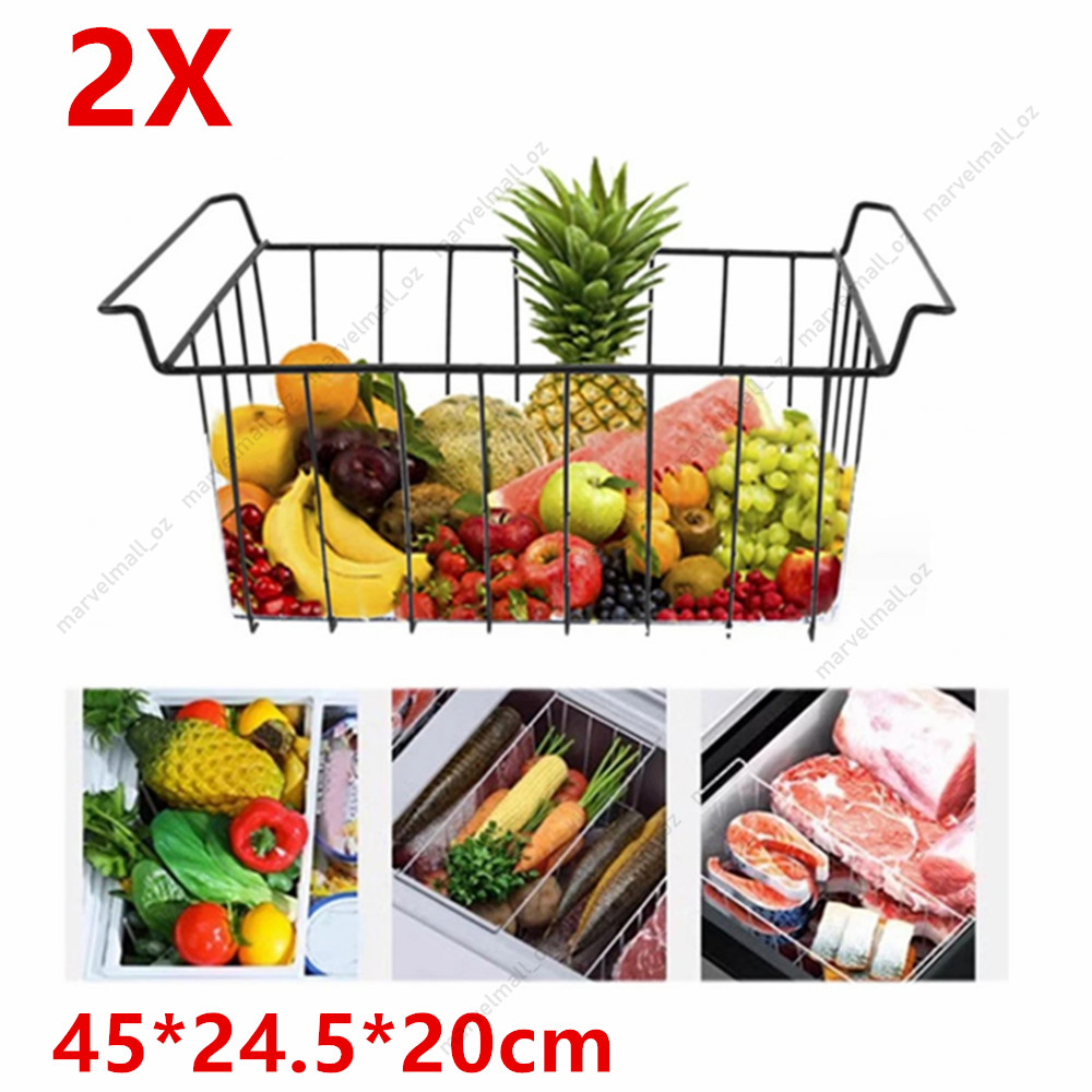 2X Drahtkorb Gefrierkorb mit Griffen für Gefriertruhe 49.5*24,5*20cm Drei Größen