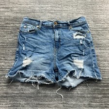 Levi's Denizen Shorts Size 7 Womens Cut-Off Blue Denim