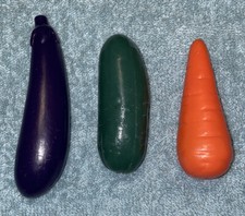 Toy Pretend Play Food Faux Carrot Egg Plant Cucumber Plastic