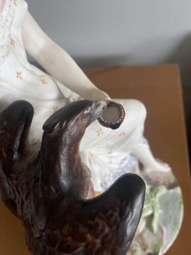 Antique 13.5" French Bisque Porcelain Figurine Letu & Mauger Statue Hebe Jupiter - Picture 10 of 15