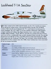 Lockheed T-1 T 1 SeaStar Picture Jet Aircraft Out of Print Spec Sheet Decor 
