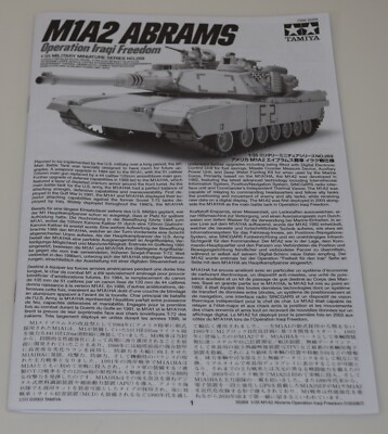 TAMIYA M1A2 ABRAMS 35269  PARTS  INSTRUCTION BOOKLET 1/35