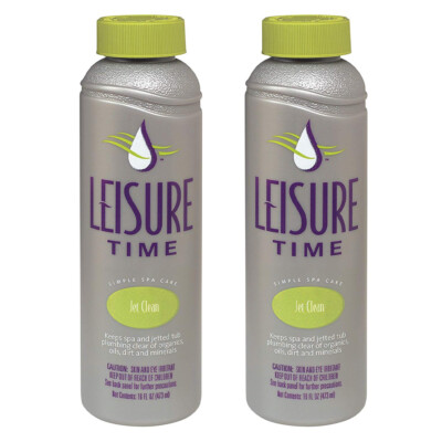 Leisure Time Jet Clean Jetted Hot Tub & Spa Cleaner 16 Oz Plumb Clear Water 2pk