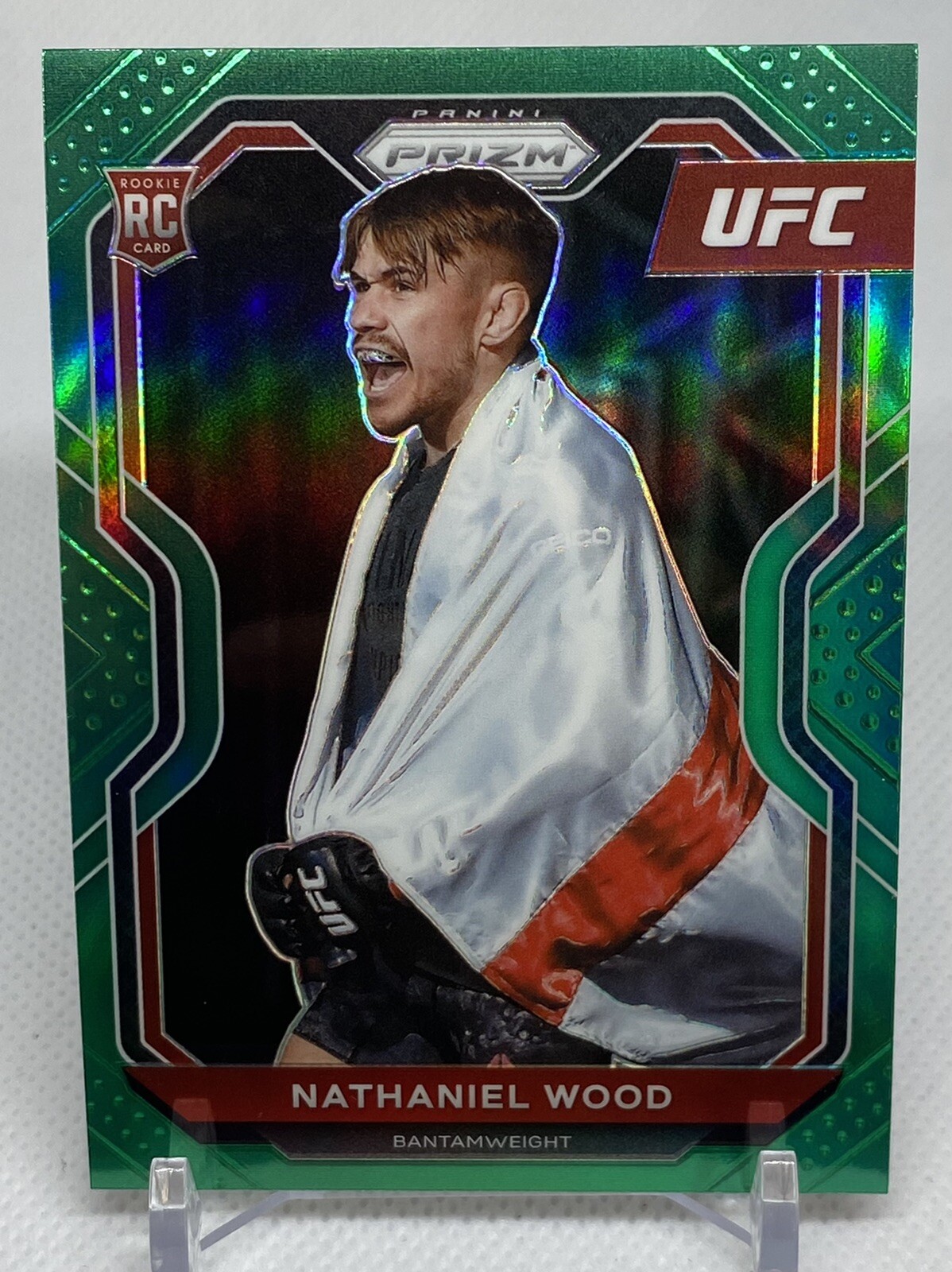 Nathaniel Wood 2021 Panini Prizm Rookie RC Green Prizm SP #39 Bantamweight!