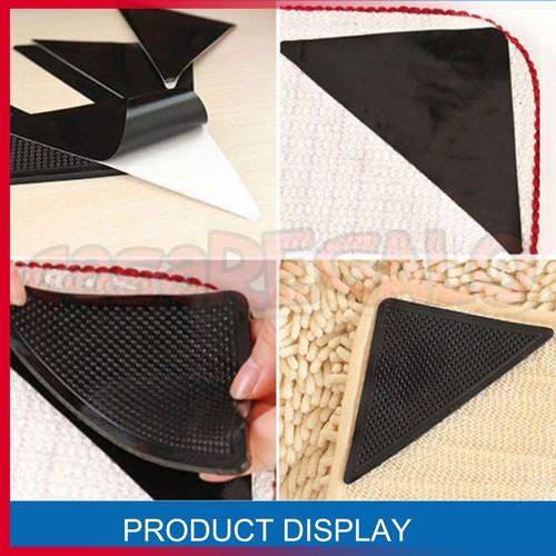 8x RUG GRIPPERS Non Slip Reusable Carpet Mat Gripper Anti Skid Washable Grip - Picture 3 of 11
