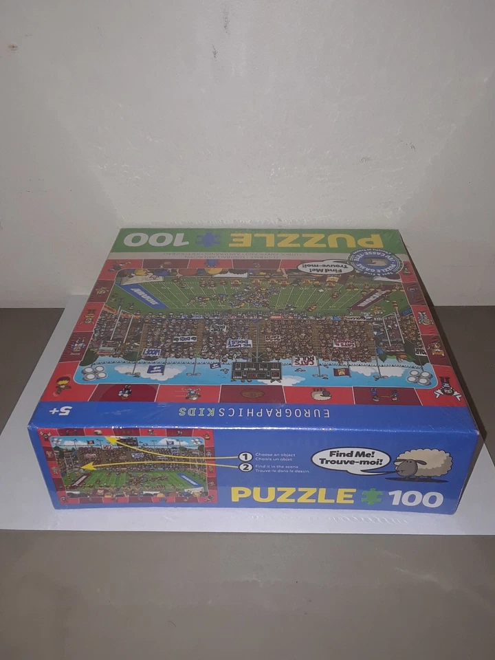 Rompecabezas de fútbol Eurográfico para niños 100 piezas Spot & Find 13"x19" nuevo sellado Foto 4 de 4