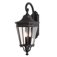 AußEnleuchte Wandlampe Laterne Antik Alu Glas Schwarz H 76,2 Cm Gartenlampe