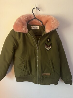 Buffalo David Bitton Bomber Jacket Girls 3T Toddler Green Pink