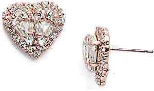 Orecchini Freccia in oro rosa 18K, madreperla bianca, cristallo di