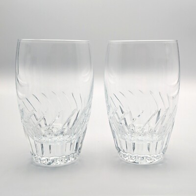2 Schott Zwiesel Carousel Flat 12oz Tumblers Swirl Cut Crystal Glass Germany