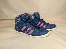 Adidas Centenia Hi Blue Smooth Leather Kids Trainers Size 8