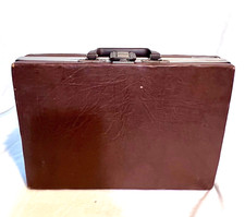 Vintage Savoy 30 Cassette Briefcase Hardshell Leather Retro Brown Storage Carry