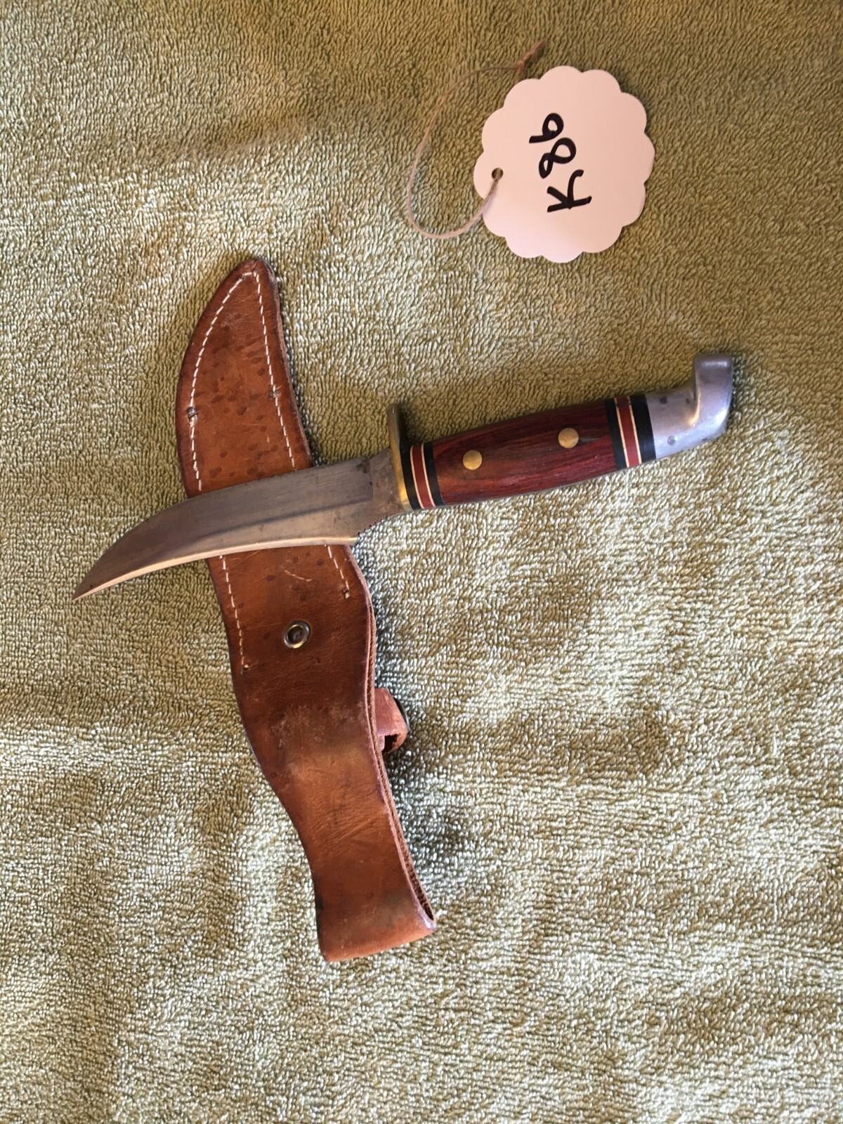 Western Knife, W39 I, rosewood handle, brown leather sheath eBay