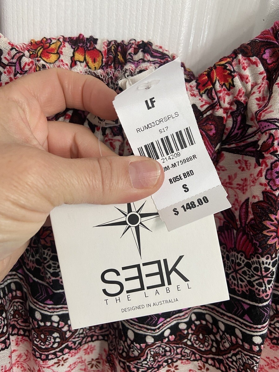 Seek The Label Shorts Romper Small Rose Bird Floral Off Shoulder