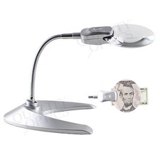 LED MAGNIFYING WORK DESK BENCH TOP MAGNIFIER LAMP CORDLESS PORTABLE
