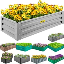 VEVOR Galvanized Raised Garden Bed Planter Box for Plant Flower Vegetable