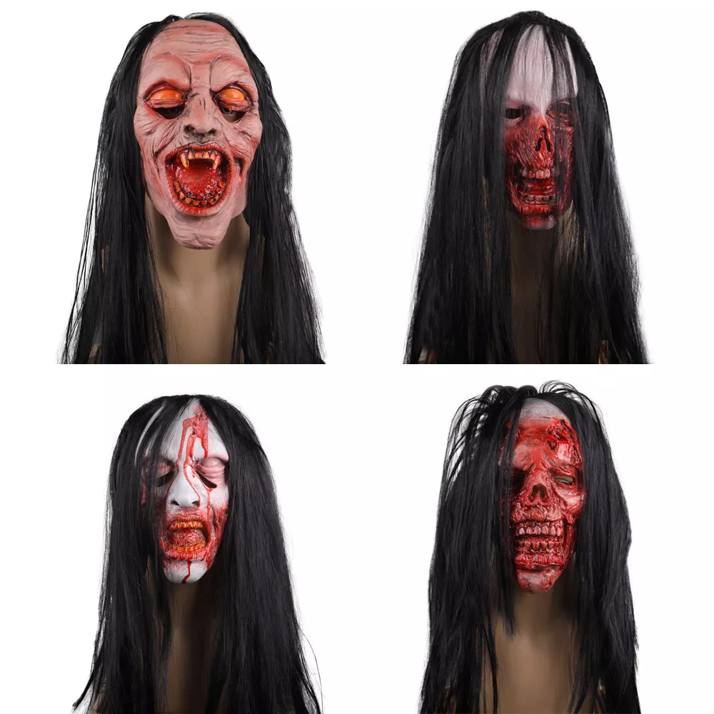 Halloween Creepy Scary Face Latex Mask Horror Costume Party Props