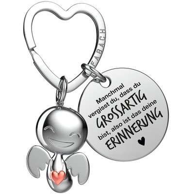 ''Beste Freundin'' Schutzengel Schlüsselanhänger - ''Happy'' Schutzengel mit Gravur