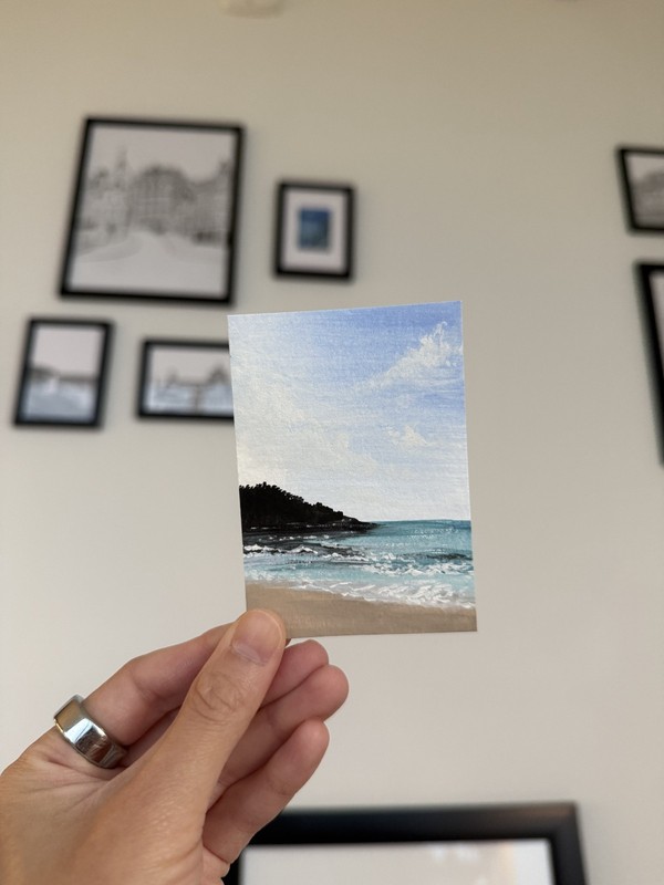 ACEO Original Painting | Sandy Beach in Acadia National Park (2.5 x 3.5 in)