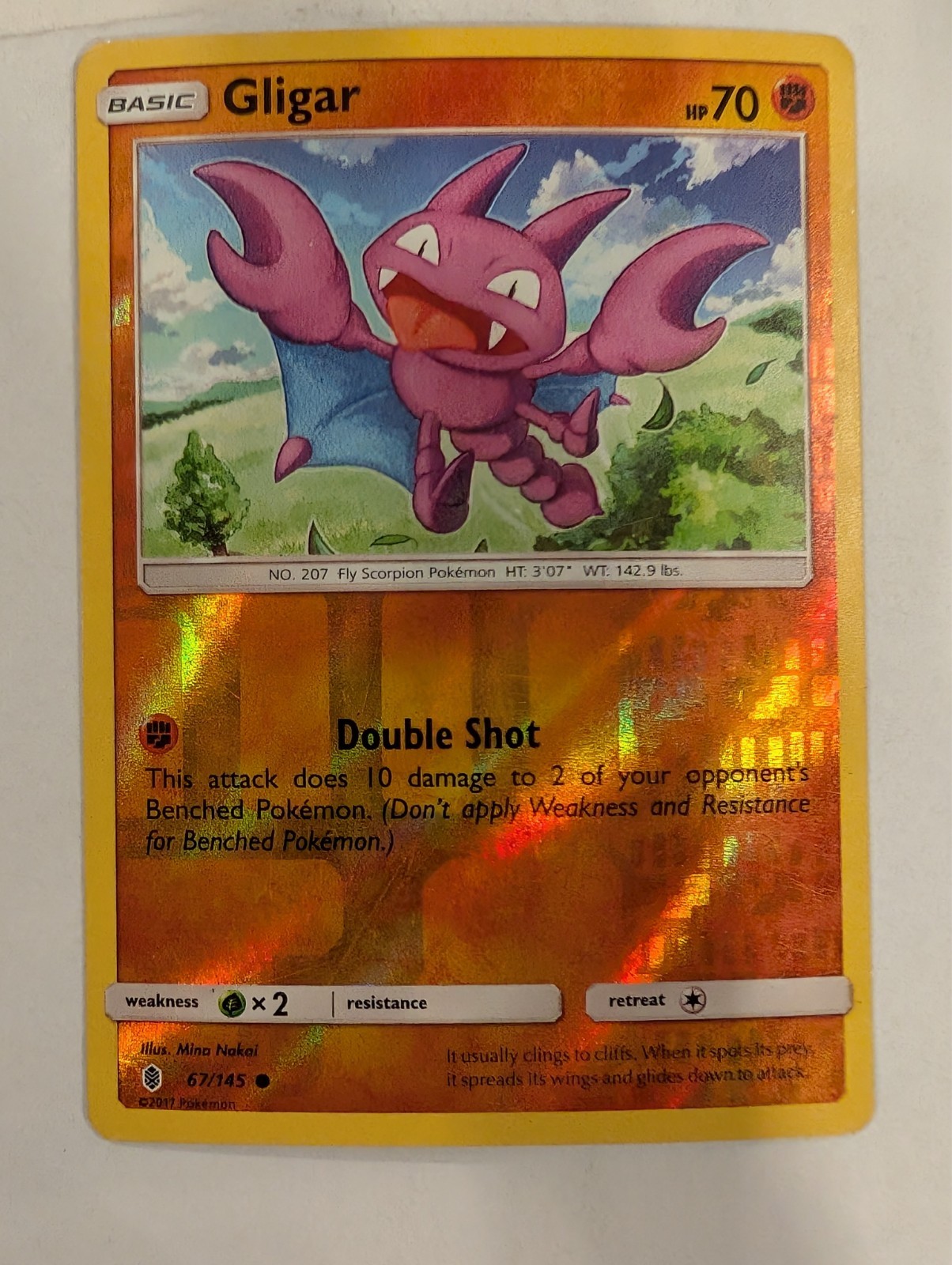 Gligar 67/145 Guardians Rising Pokemon Reverse Holo Foil Nice!