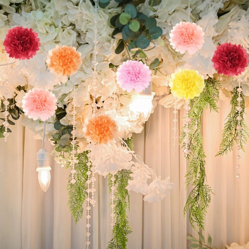 15Pcs Paper Pom Poms, 10, 12, 14 Inch Paper Flowers for Wedding Multicolor - Picture 6 of 6