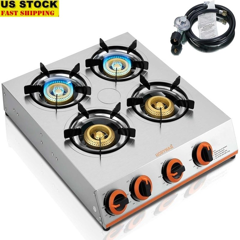 4 Burner Propane Stove Stainless Steel High BTU Outdoor Cook