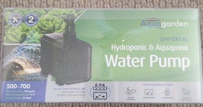 Aqua Garden Water Pump 500-700 GPH Submersable NEW Sealed Box Free Shipping