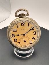 Vintage Elgin Pocket Watch, Circa 1943, 16S, 9 Jewel, Nickel Base Metal, Running