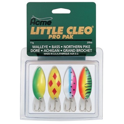 Acme Little Cleo Pro Pak Spoon Kit KT-50 2/5 oz Fishing Lures 4-Pack