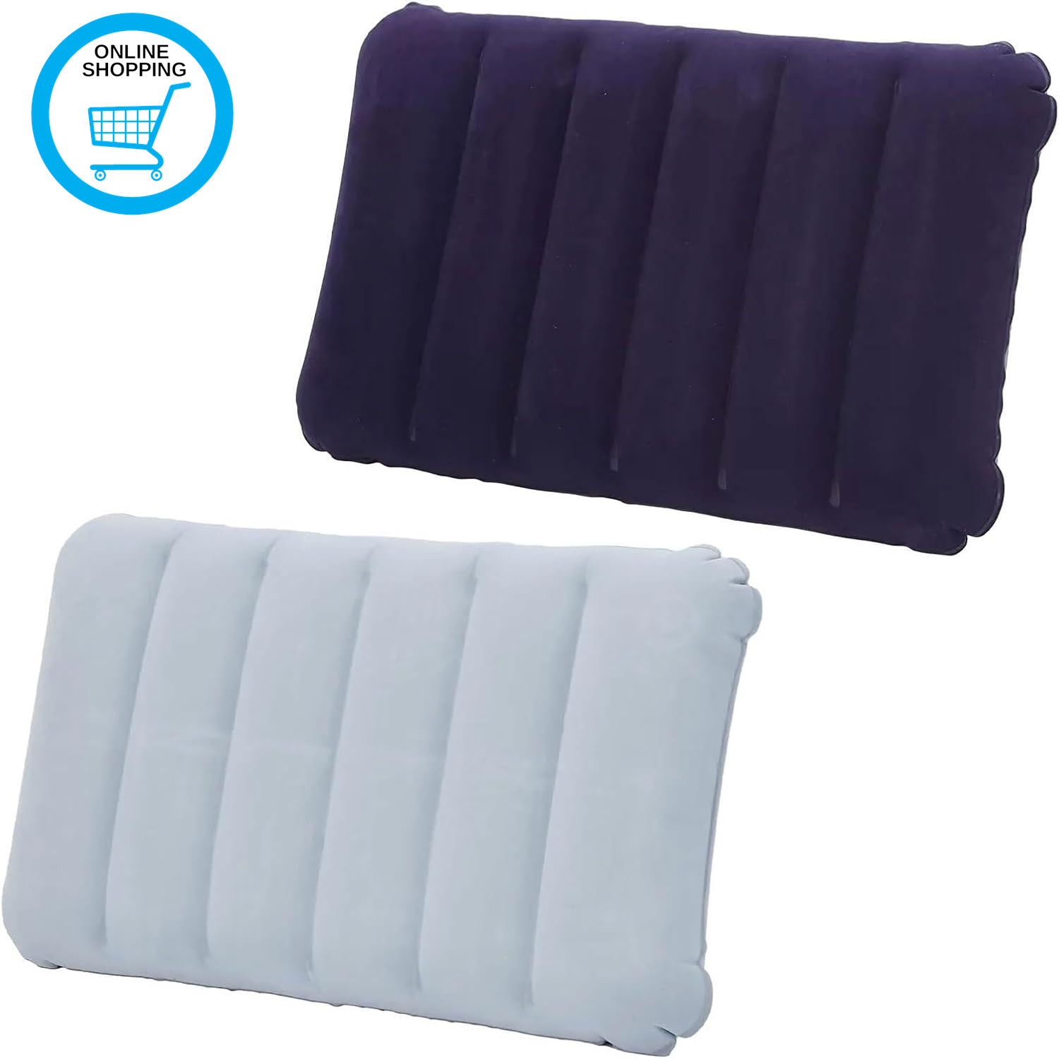 2 PCS Inflatable Camping Pillow,Ultralight Compact Blow up Pillow,Soft Flocked B