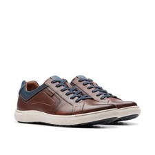 Image of BNIB Clarks Mapstone Lace Mahogany Leather Men's Casual Shoes Size UK 8/42 G