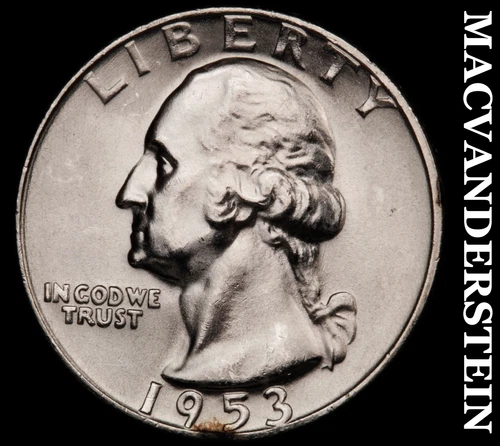 1953-D Silver Washington Quarter - Choice Gem Brilliant Unc  Lustrous  #i6854