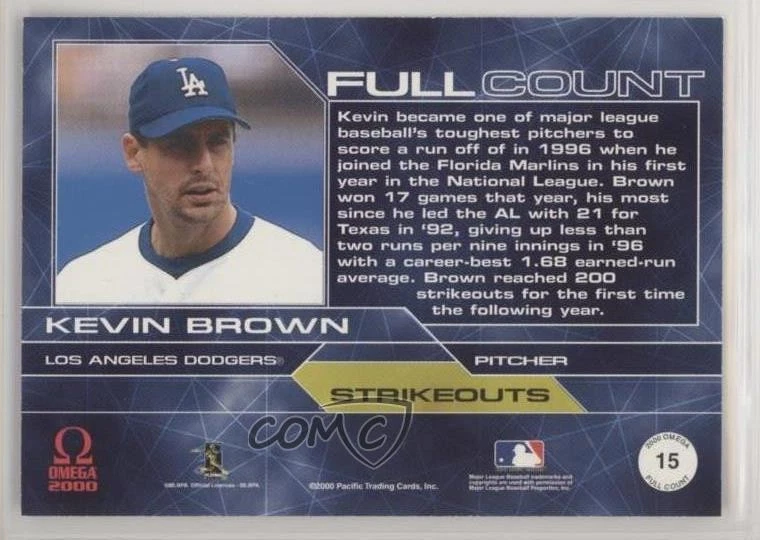 2000 Pacific Omega Full Count Kevin Brown #15 - Image 2 of 2