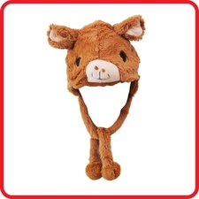 LLAMA ALPACA CAMEL LAMA GLAMA PLUSH FLUFFY HOODED HAT CAP BEANIE EARMUFF-COSTUME