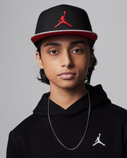 NWT Jordan Big Kids' Retro 5 Cap 9A9054-023 Black Red 3M 8-20