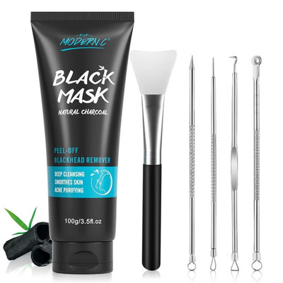 Blackhead Remover Mask Bamboo Charcoal Peel off Mask Skin Care Face Mask 3-In-1