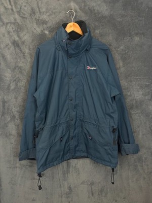 Berghaus Jacket Mens Medium Blue Rain coat Waterproof Aquafoil Outdoor Walking