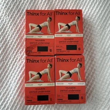 4 Pack: Thinx For All Reusable Period Underwear, Brief, SMALL, Black (5363-R5P6)