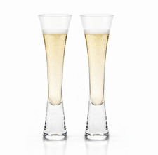 Champagne Glasses Flutes Stemless Prosecco Glass Clear Crystal 140ml Pack of 2
