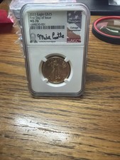 2023 GOLD Mike Castle SIGNED $25 AMERICAN EAGLE 1/2 OZ COIN NGC MINT STATE 70