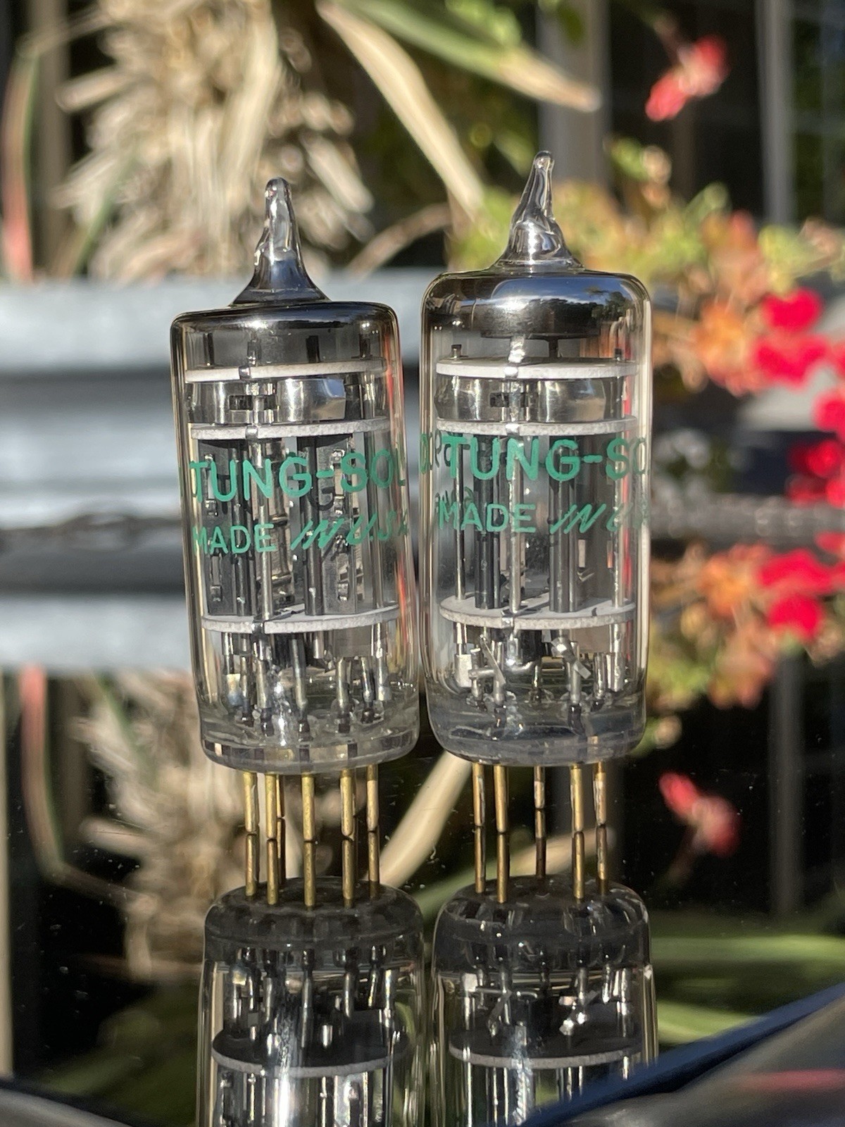 PAIR TUNG-SOL Green Print Gold Pin 6900 5687 7119 Vacuum Tubes TV7 TESTED at NOS