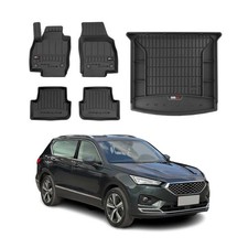OMAC Fußmatten Kofferraumwanne Set für Seat Tarraco 2018-2024 mit 3.Reihe Gummi