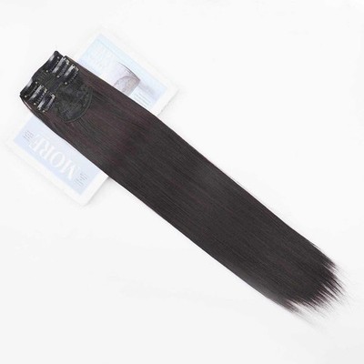 60cm gerade Kunsthaar Extensions dreiteilig Clip In für natürliches Volumen