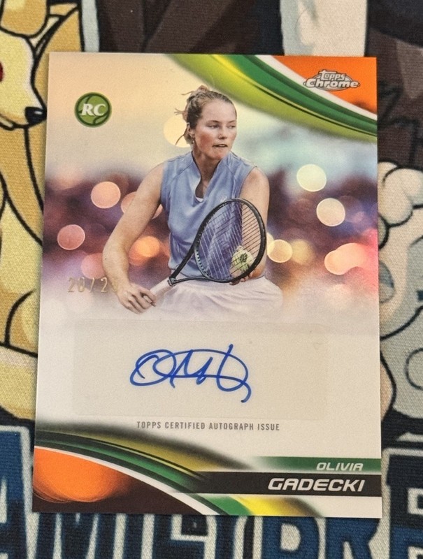 Olivia Gadecki 2025 Topps Chrome Tennis True Orange Refractor /25 RC Auto