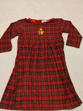 Vintage 90s The Disney Store Nightgown Winnie The Pooh Girls XS Size 4 Red Plaid