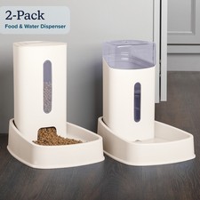 2-Pack Automatic Cat Feeder and Water Dispenser 3.8L Dog and Cat Bowls