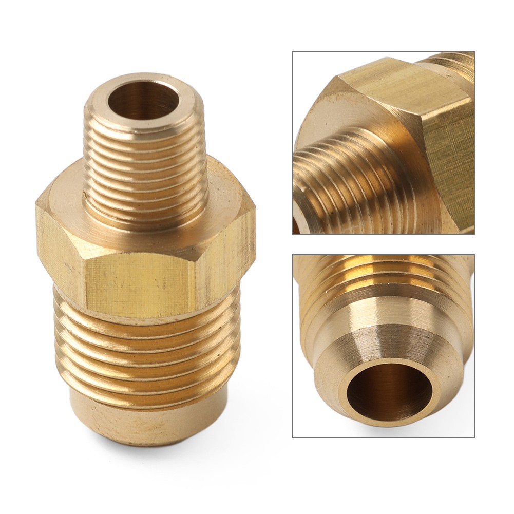 1pc 1/8 NPT Male To 3/8 SAE Flare Brass Pipe Fitting Air Conditioner Adapter